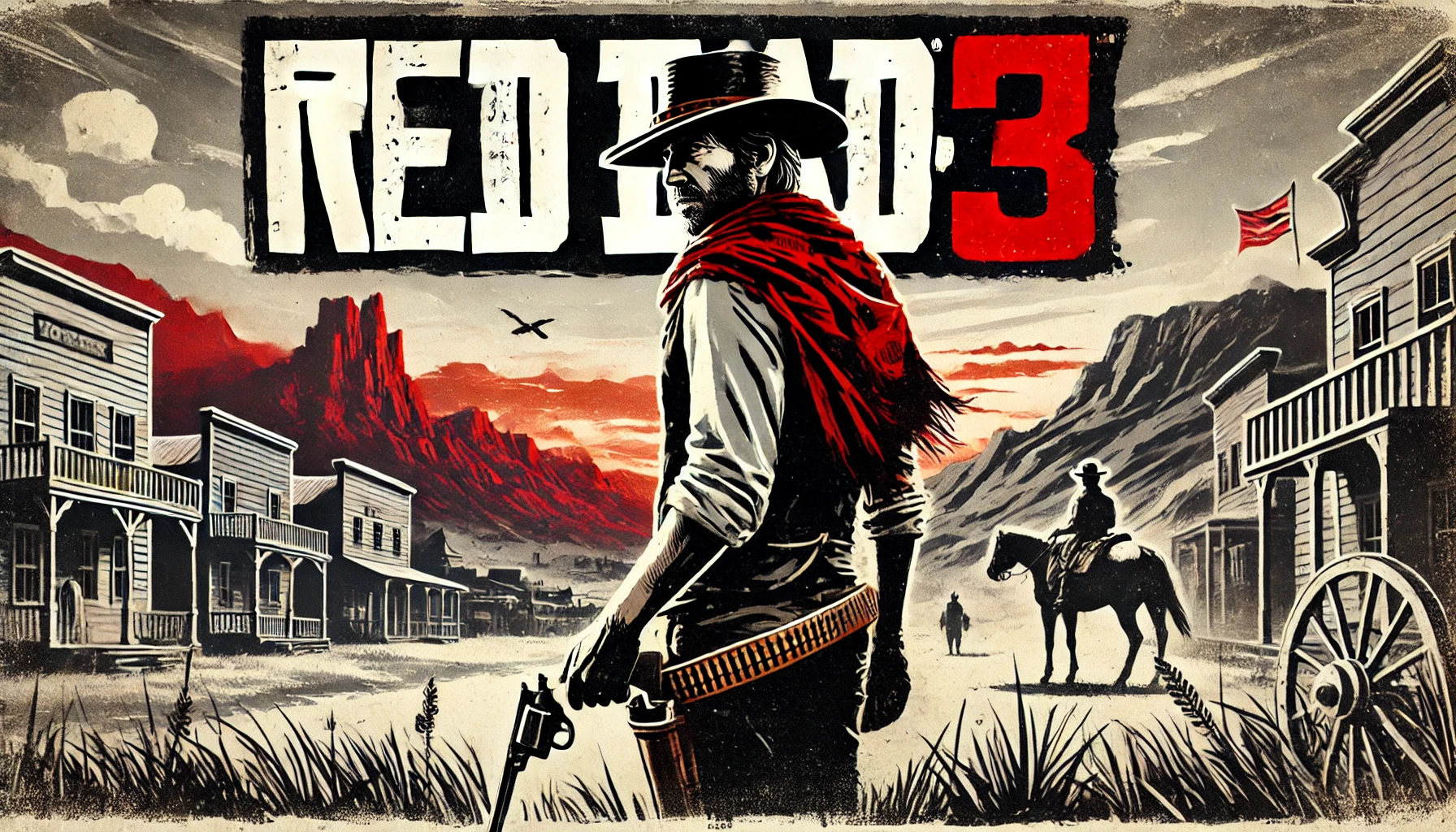 DALL·E 2025-03-26 19.31.04 - A unique Western-style banner for 'Red Dead 3' with a fresh, dis...webp